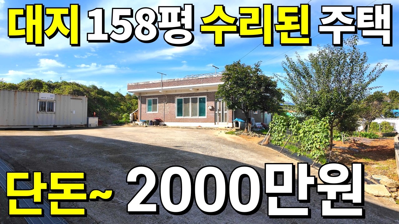 단돈 2,000만원에 사세요! 대지158평+텃밭+수리된 주택 마당이 야구장 수준~ 돈 걱정없는 농막보다 싼집