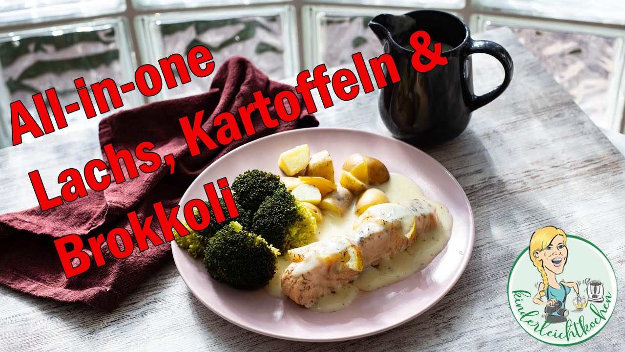 Lachsfilet mit Brokkoli, Kartoffeln und Dillsauce all-in-one im Thermomix