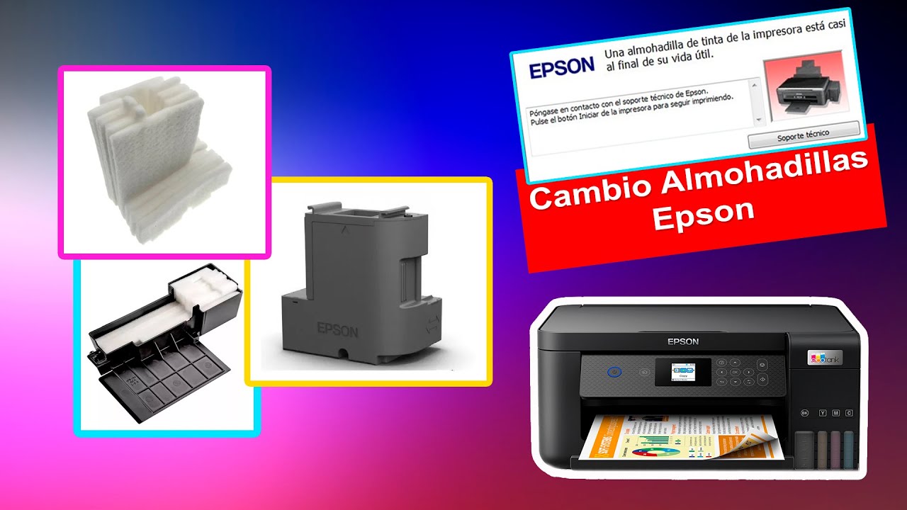 CAMBIO de Almohadillas EPSON L4150, L3110, L3150 - lavado de almohadillas Epson