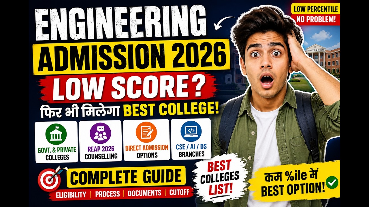 Low Score? Engineering Admission 2026 Complete Guide 🔥 Best Colleges & Counselling #jeemain2026