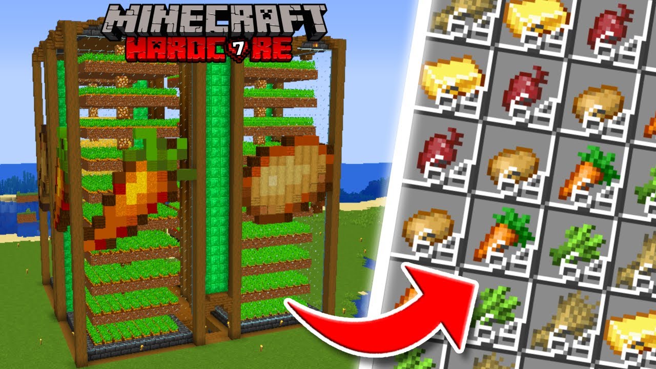 Building AUTOMATIC Farms in Minecraft Hardcore (#7)