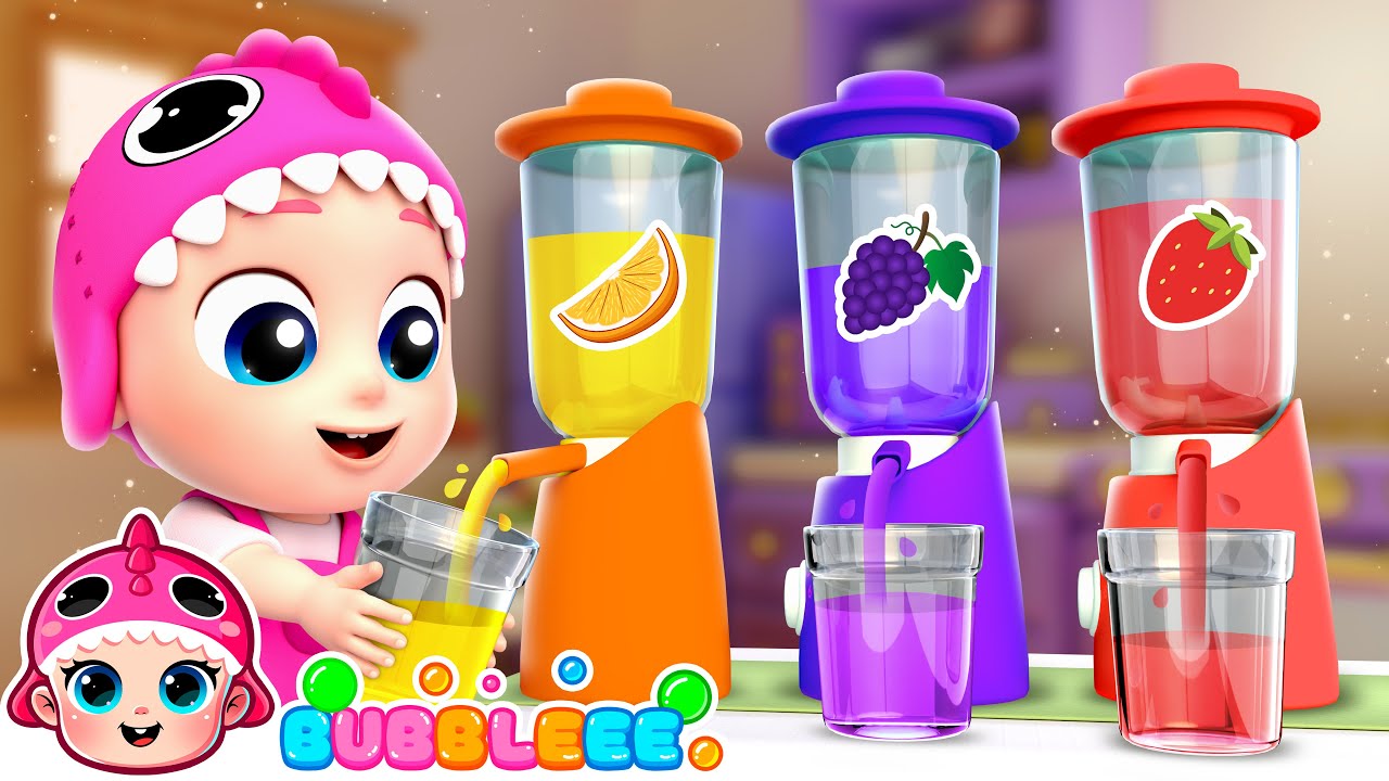 The Colorful Juice Song 🍓🍊🍍🥝 | Boo Boo Song | Bubbleee - Best Nursery Rhymes
