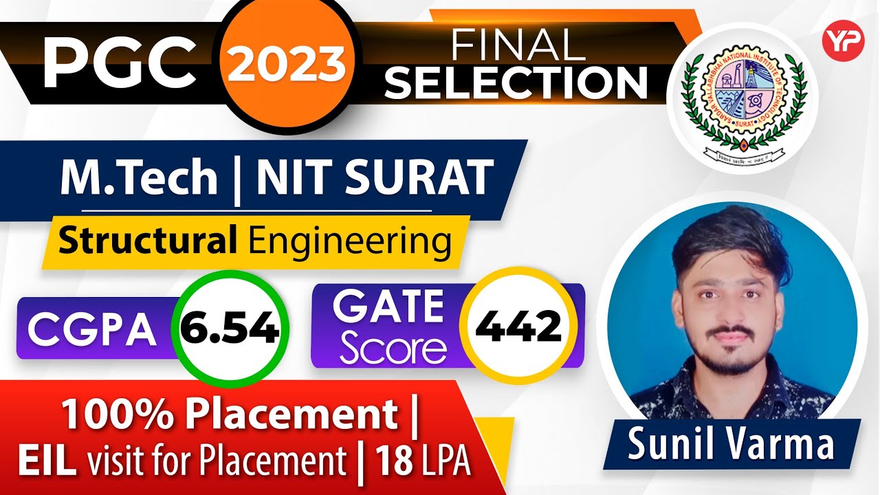 Pursuing M.Tech in NIT Surat in Structural Engineering | CE | PGC 2023 Final Selection | YourPedia