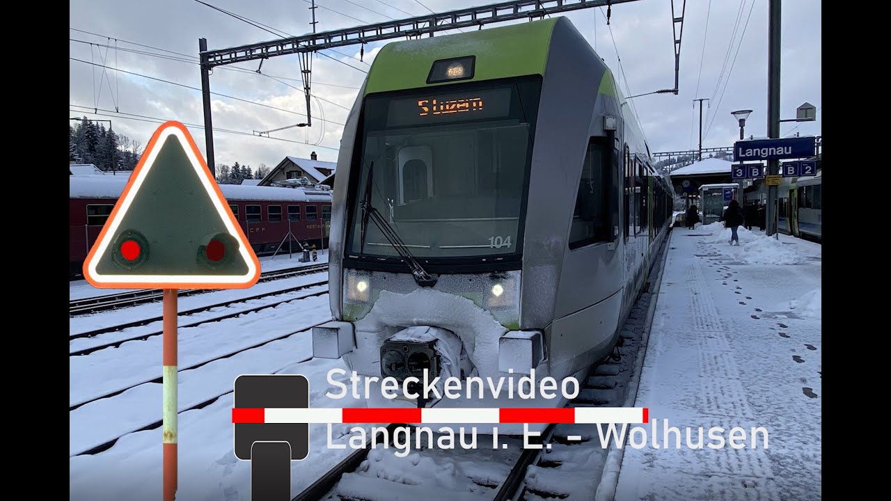 Cab ride Langnau i. E. to Wolhusen - Führerstandsmitfahrt Langnau i. E. nach Wolhusen (Winter)