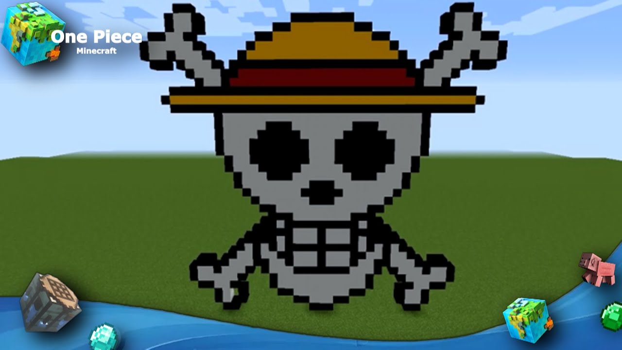 Como fazer a pixel art do simbolo do Luffy no Minecraft