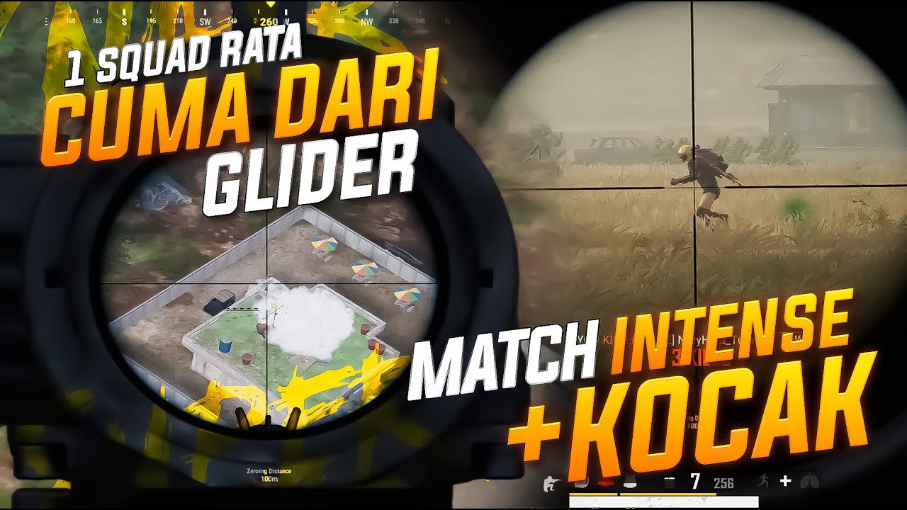 INTENSE + KOCAKKK !! 1 SQUAD RATA + KEWALAHAN CUMA DARI GLIDER !! #pubg