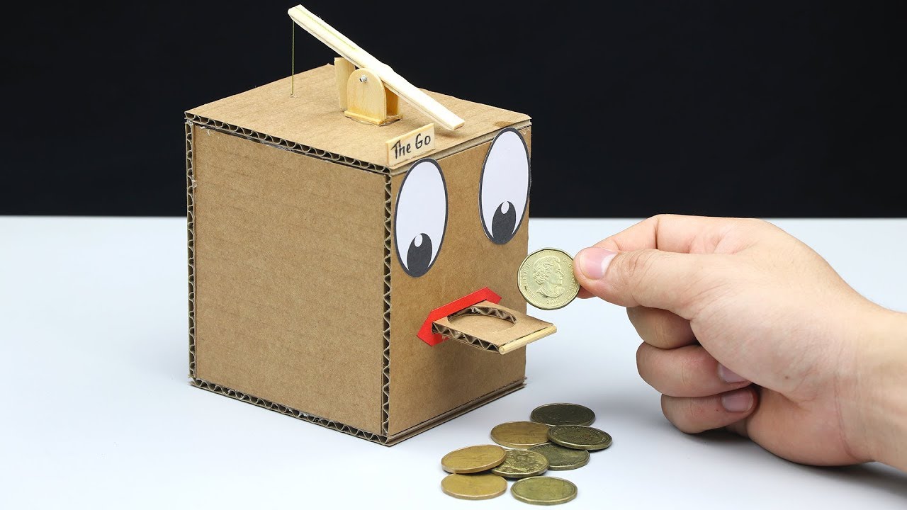 How to Make a Box Eating Coin - Saving Coin Bank DIY