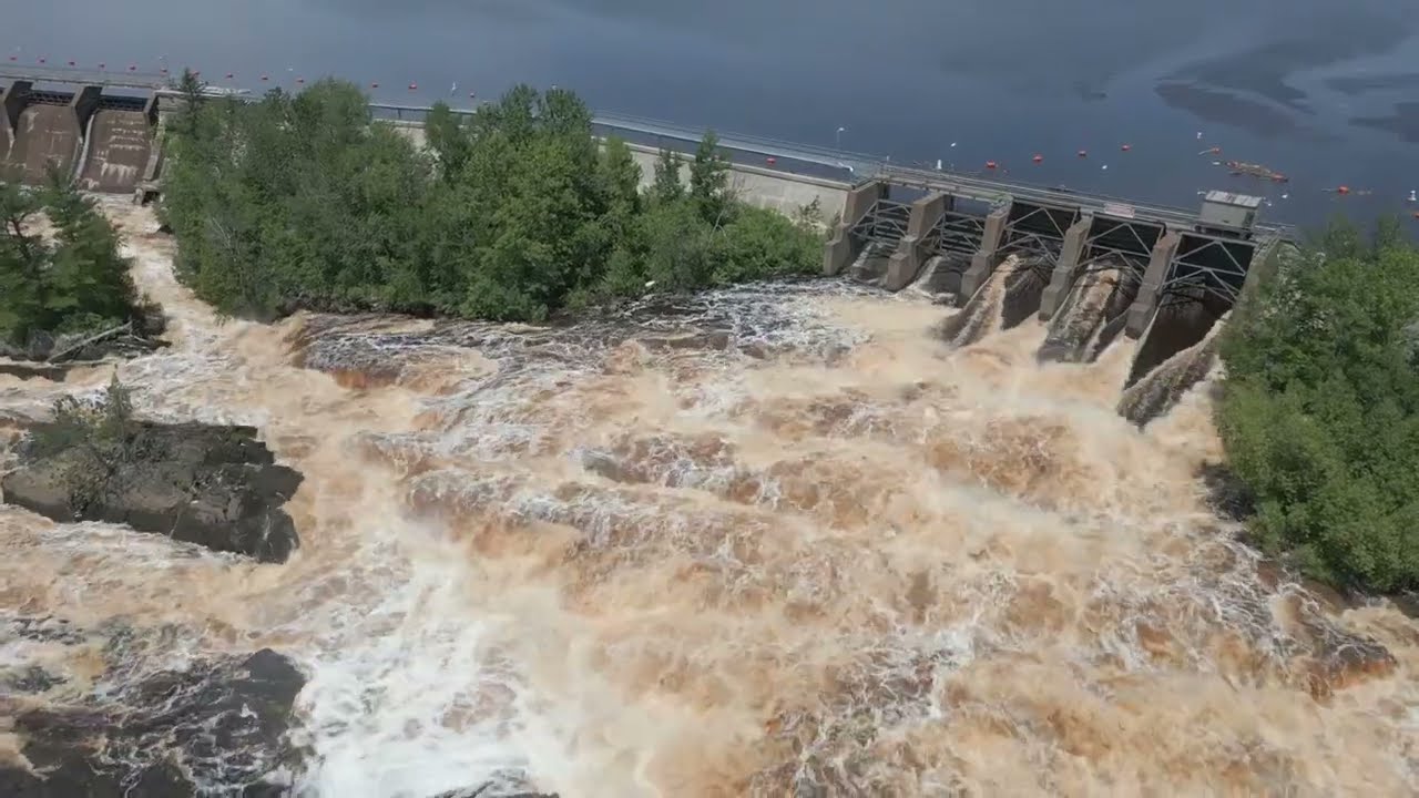 Hear and see the power of the raging water