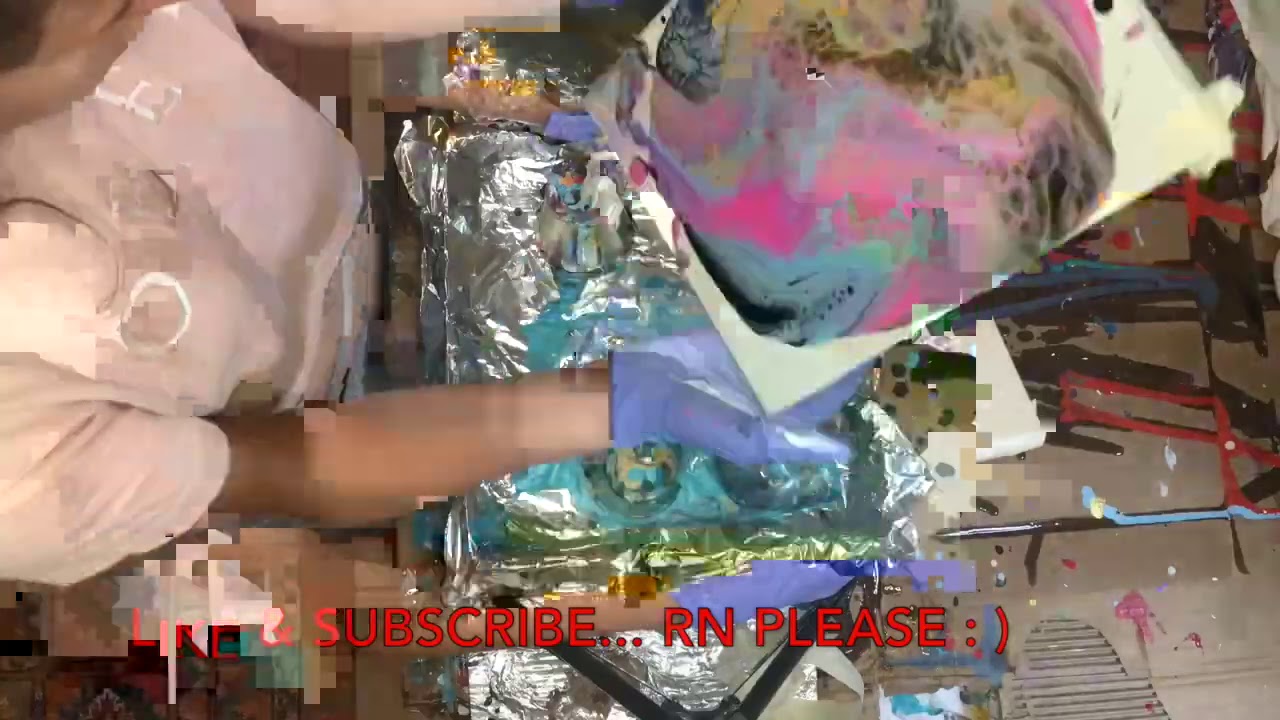 HOT PINK Paint Pour | Time-lapse