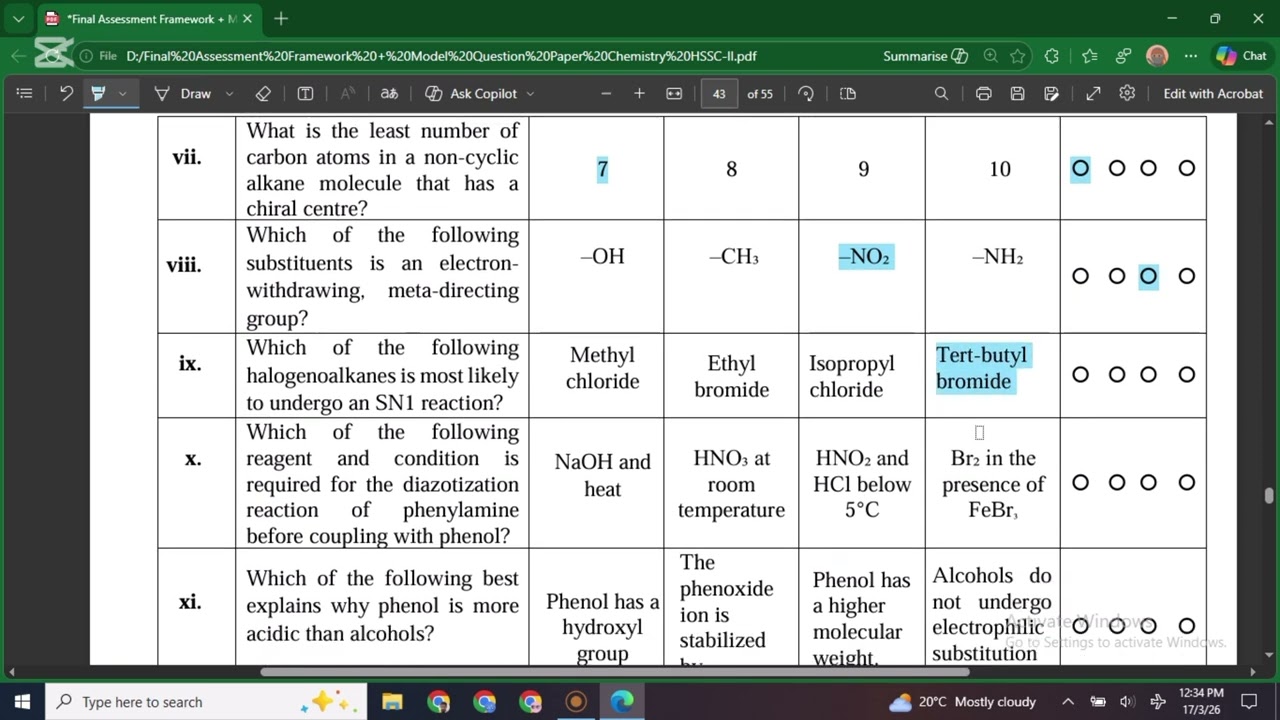 Class 12 Chemistry Solved Model Paper MCQ's || Fbise 2026 || paper prep studio 