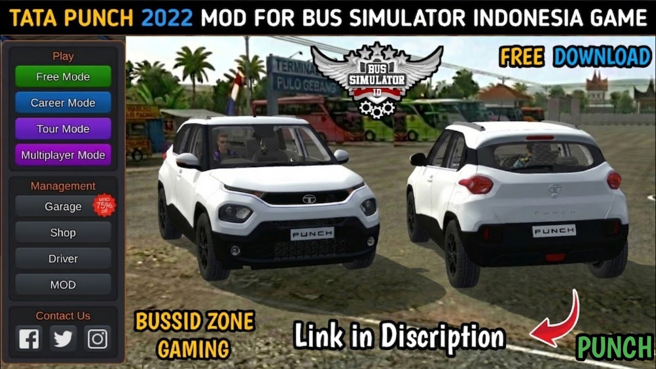 how to install Tata Punch mod in BUSSID | Bus simulator indonesia New CAR MOD Download 