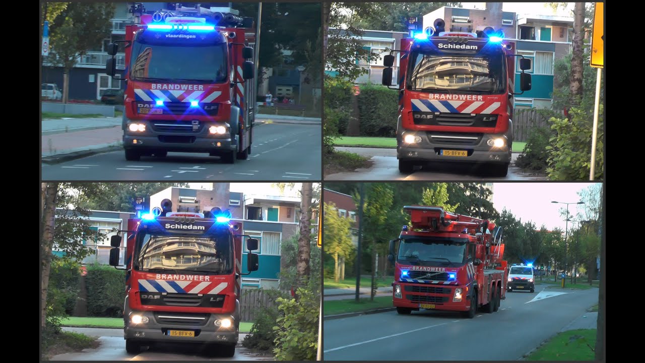 Brandweer Vlaardingen + Brandweer Schiedam TS en HW + Politie DHV naar een Gebouwbrand