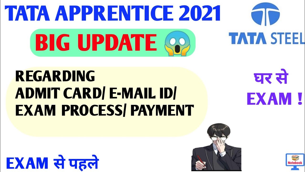 TATA APPRENTICE 2021 | BIG UPDATE 😱 | ADMIT CARD | EXAM PROCESS | E-MAIL VERIFICATION | PAYMENT