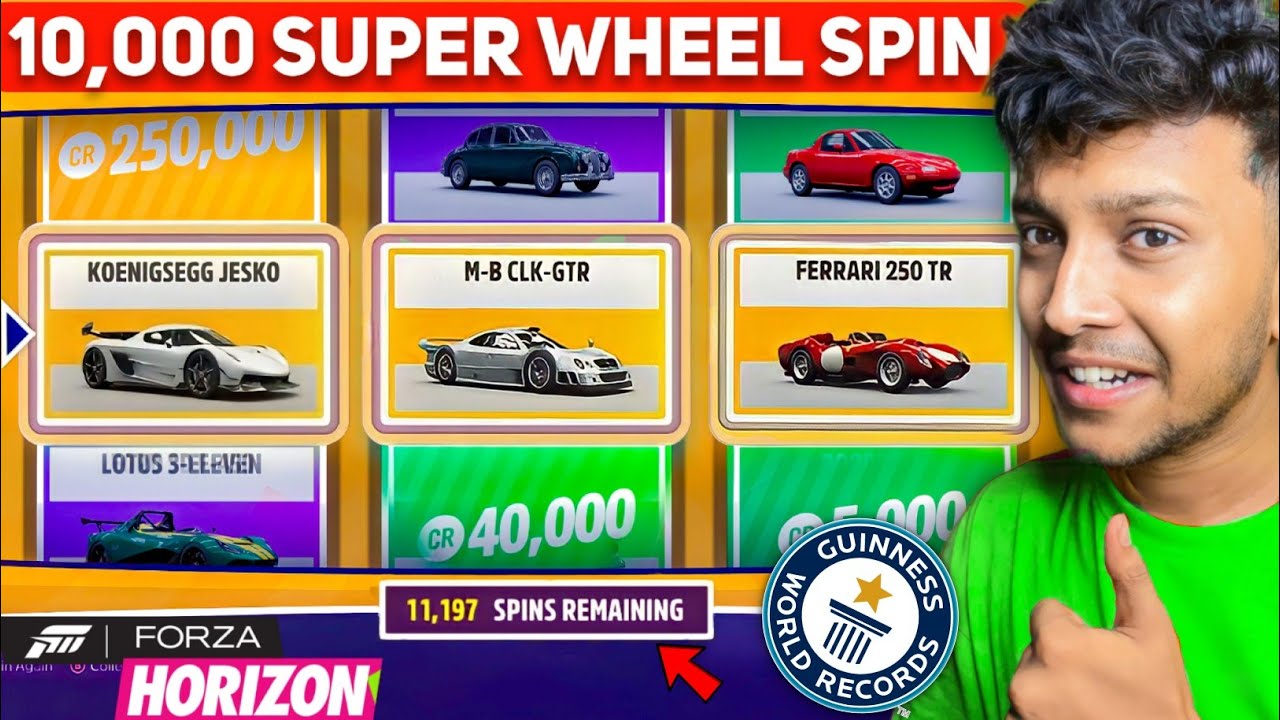 10,000 SUPER WHEEL SPIN NEW WORLD RECORD! 🔥 Forza horizon 5 - LOGITECH G29