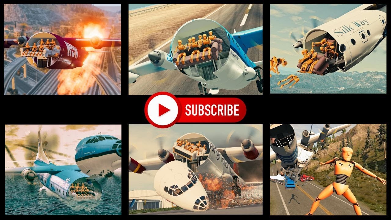 Plane Crashes with Dummies💥 - Top 10 Compilation - BeamNG Drive
