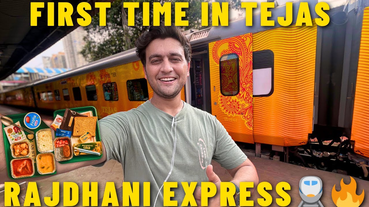 First Time in 12953 August Kranti Tejas Rajdhani 🚆 India’s Fastest Train Journey & Food Review 🍴🔥