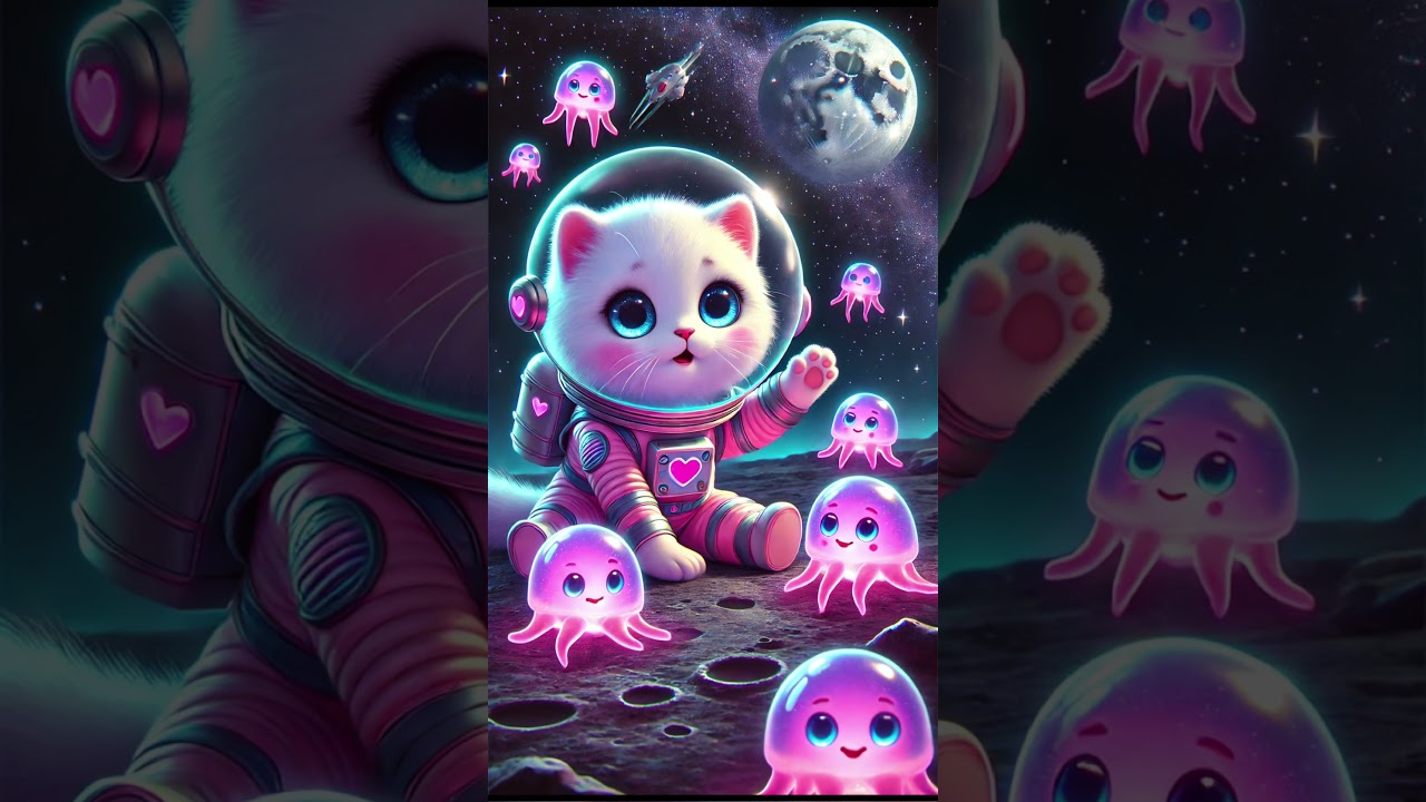 Mimi's Galactic Adventure #ai #cute #cutecat #love #pink  #kitty #kittycat