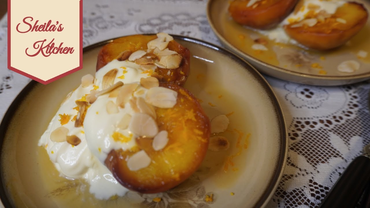 Chargrilled peaches with orange cream – a healthy low sugar recipe
