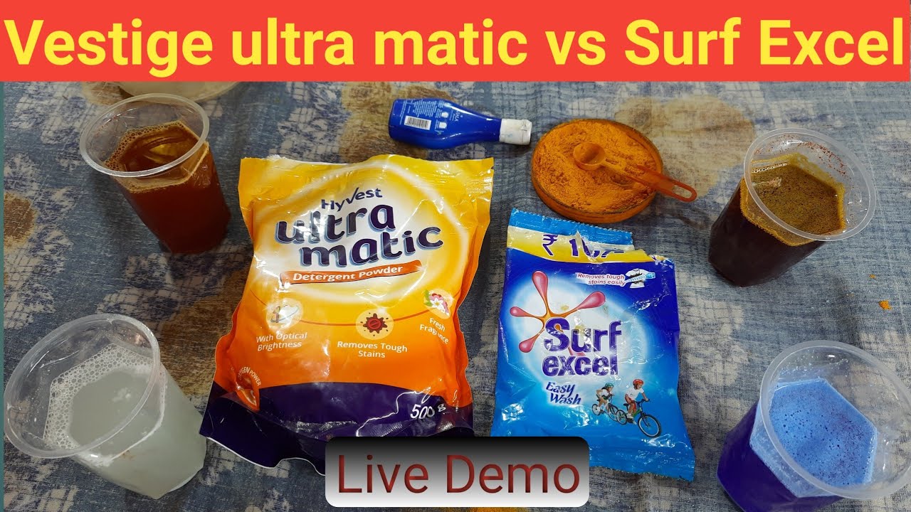 Vestige ultra matic Detergent Demo Video | Vestige vs Surf Excel Demo Video