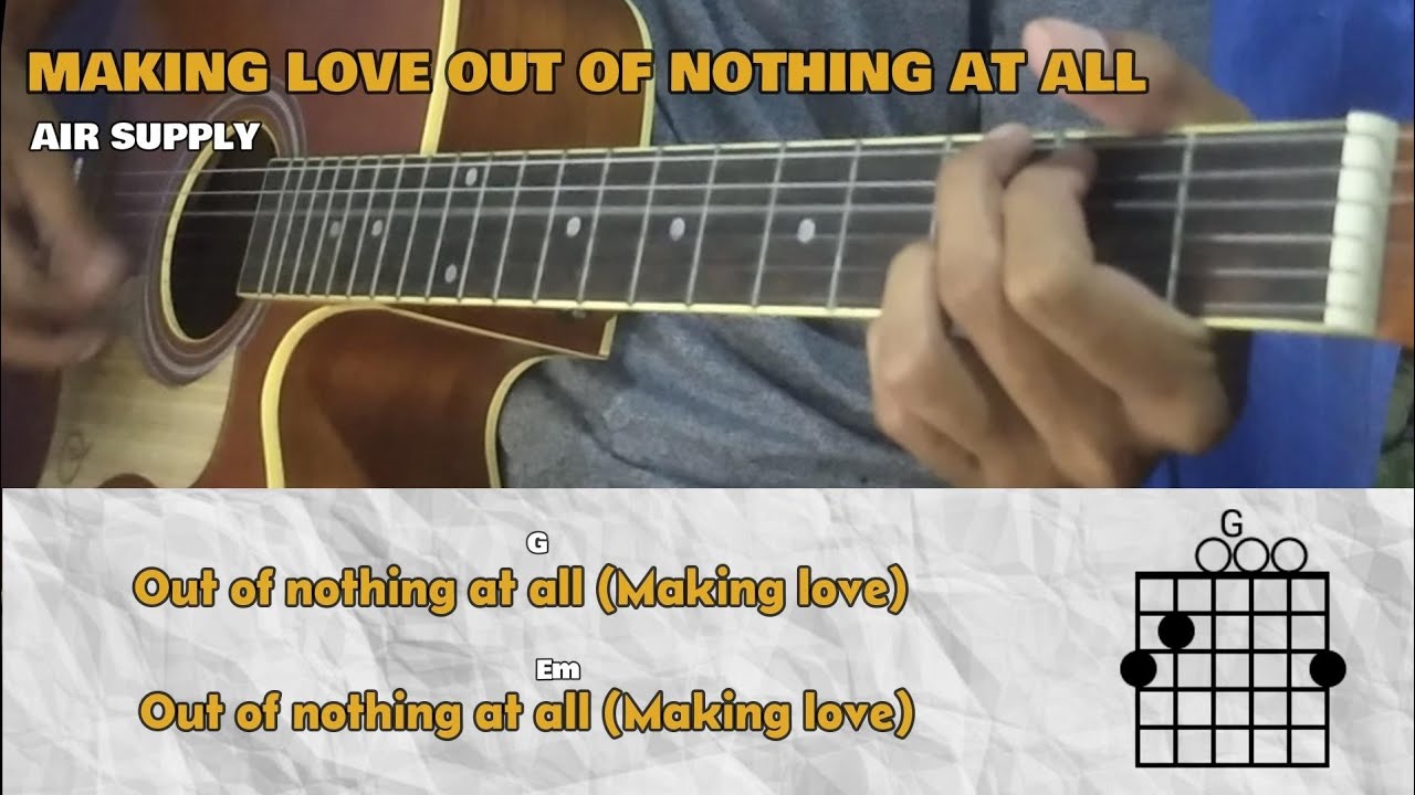 Making love out of nothing at all - Air Supply chord with lyrics guitar play along 🎸 #easychords 