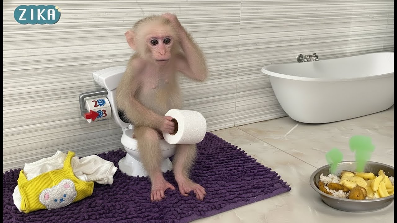 OMG!!! What did the monkey Zika do in the toilet? Full Version