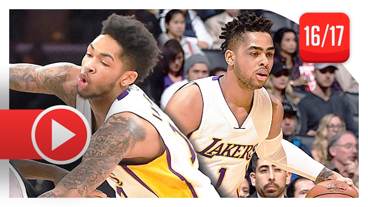 Brandon Ingram & D'Angelo Russell Full Highlights vs Spurs (2017.02.26) - 40 Pts Total