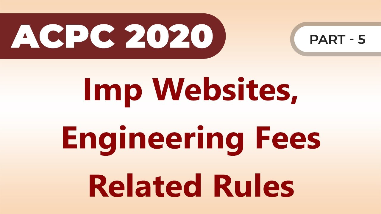 ACPC Registration and Fees? | ACPC Admission and Registration Process 2020 | Part - 5