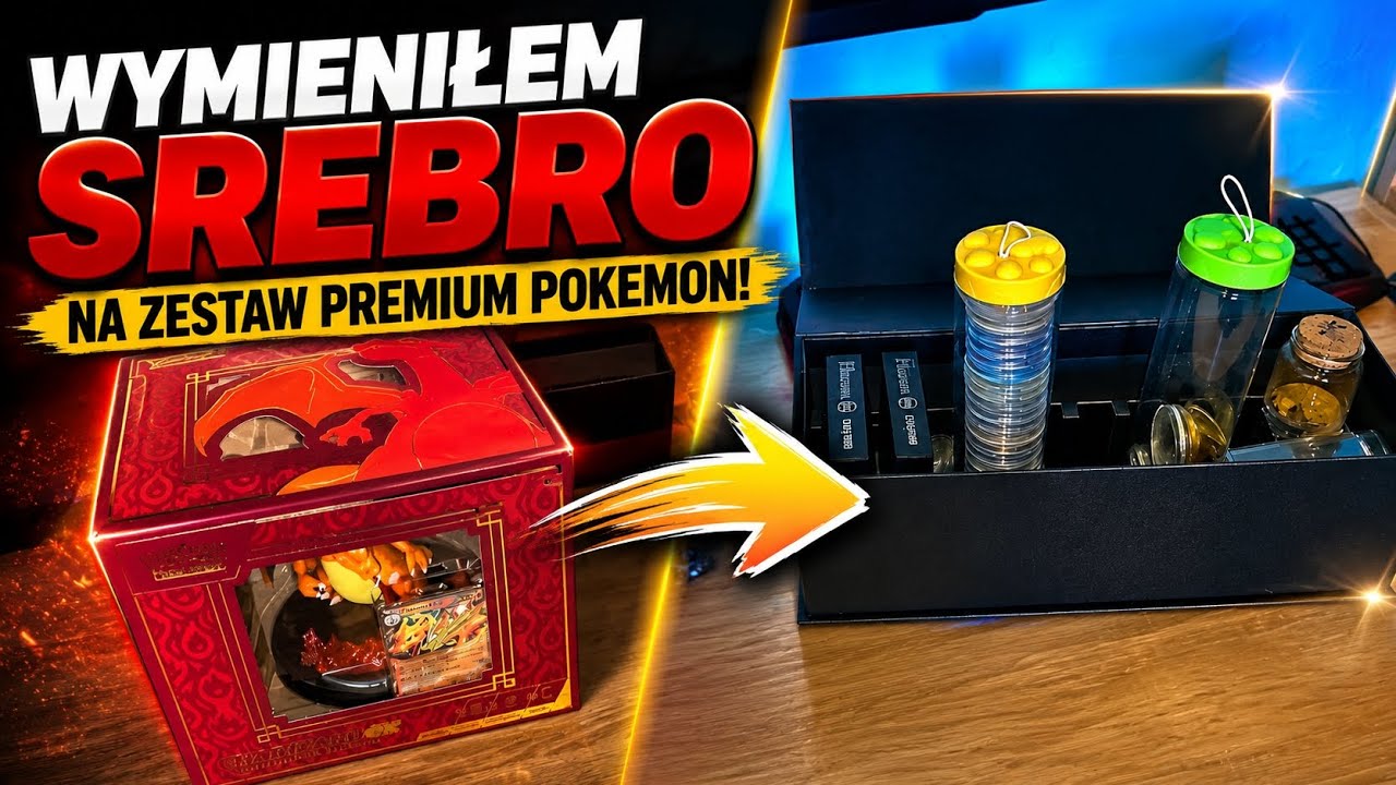 Wymieniłem Srebro na zestaw z pokemon.... Pok&eacute;mon TCG: Charizard Ex Super Premium Collection, 