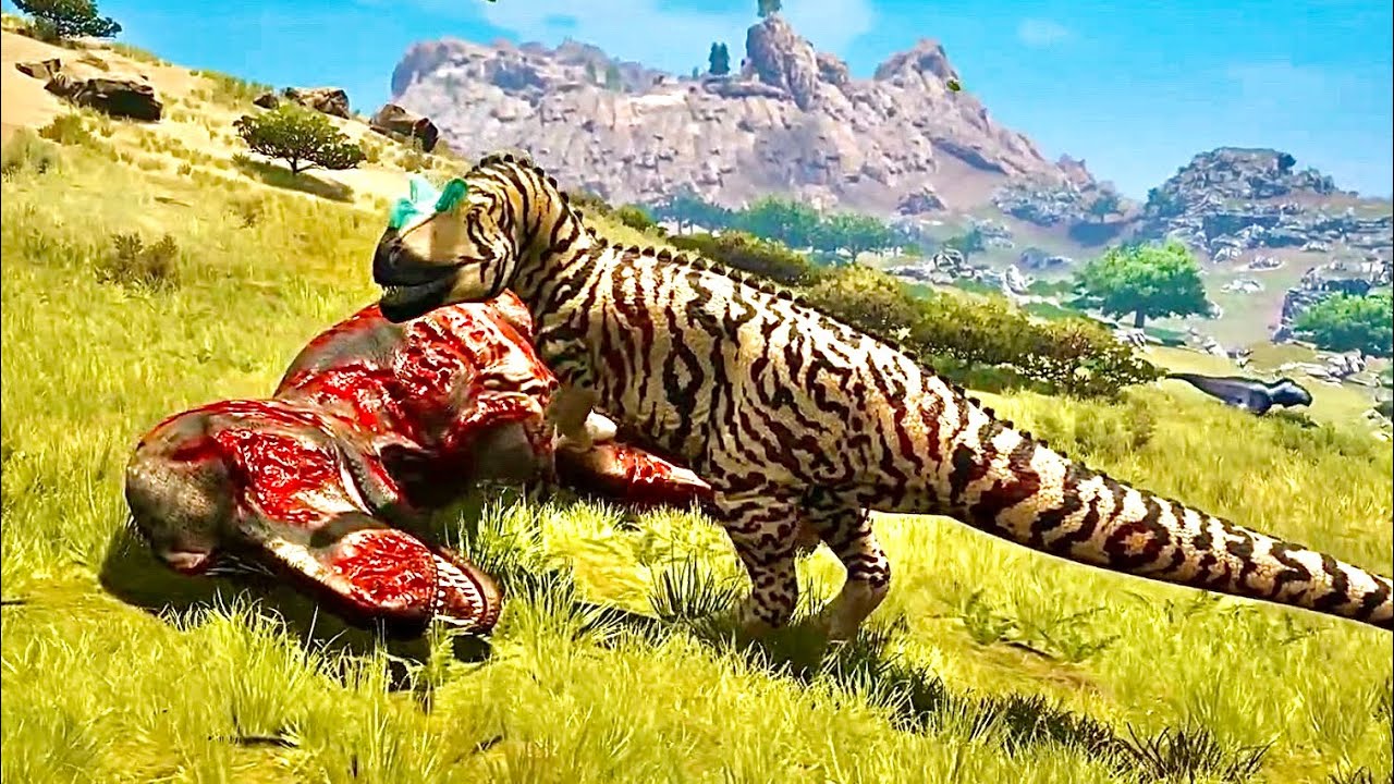 Ceratosaurus hunts T-Rex - Path of Titans semi-realism