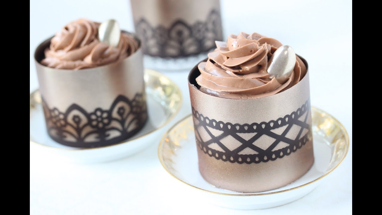 How to Make Stenciled Chocolate Dessert Cups