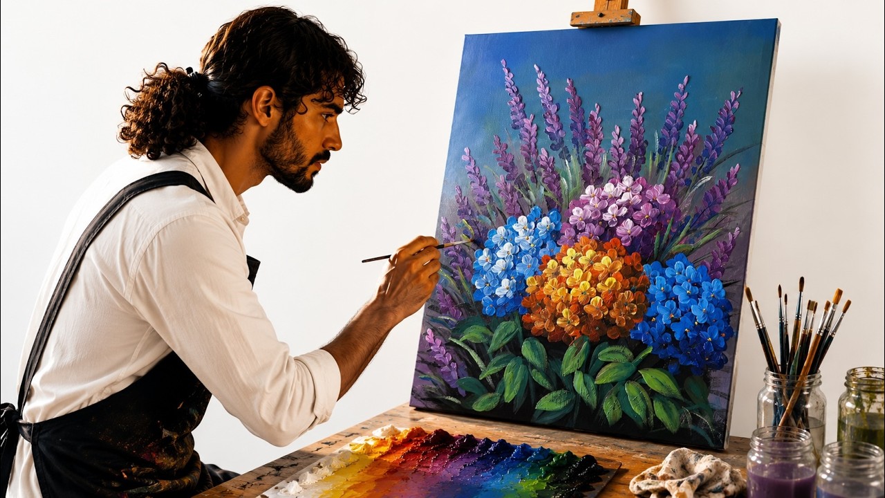 Beautiful Flower Painting / Acrylic Painting for Beginners #413