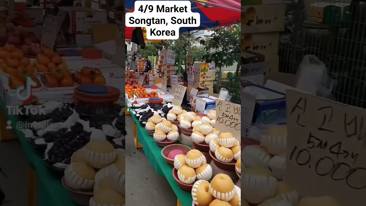 South Korea Street Market Songtan 4/9 #southkorea #osan #osanab