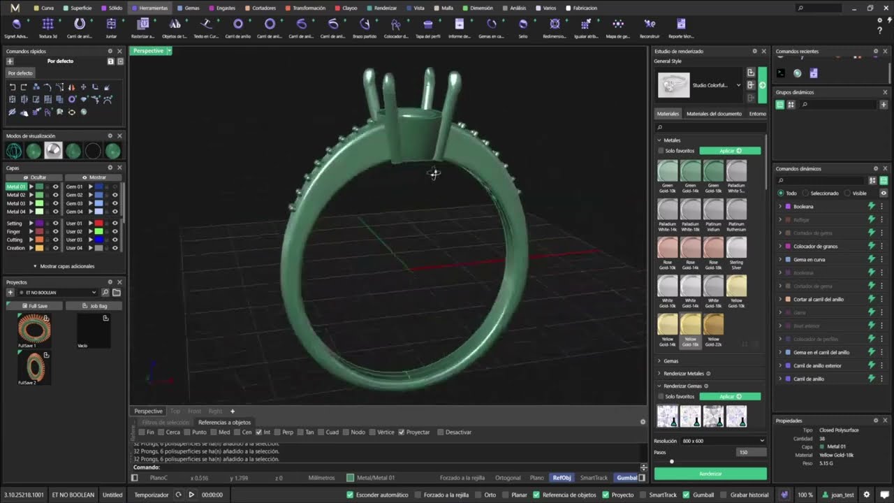 Introducción a MatrixGold: Diseño de Joyas Paramétrico y Renderizado Profesional