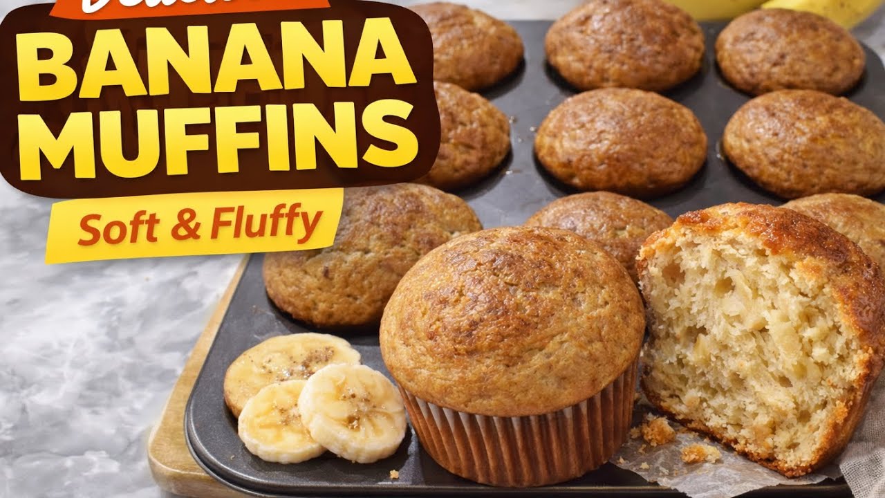 The BEST Banana Muffins Ever! Soft, Moist & So Easy 🍌