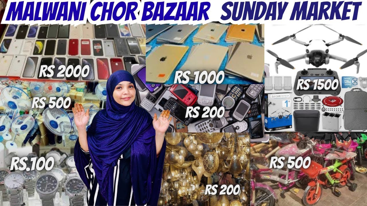 MALWANI CHOR BAZAAR📱🎥📷📻 || SUNDAY MARKET || VLOG 