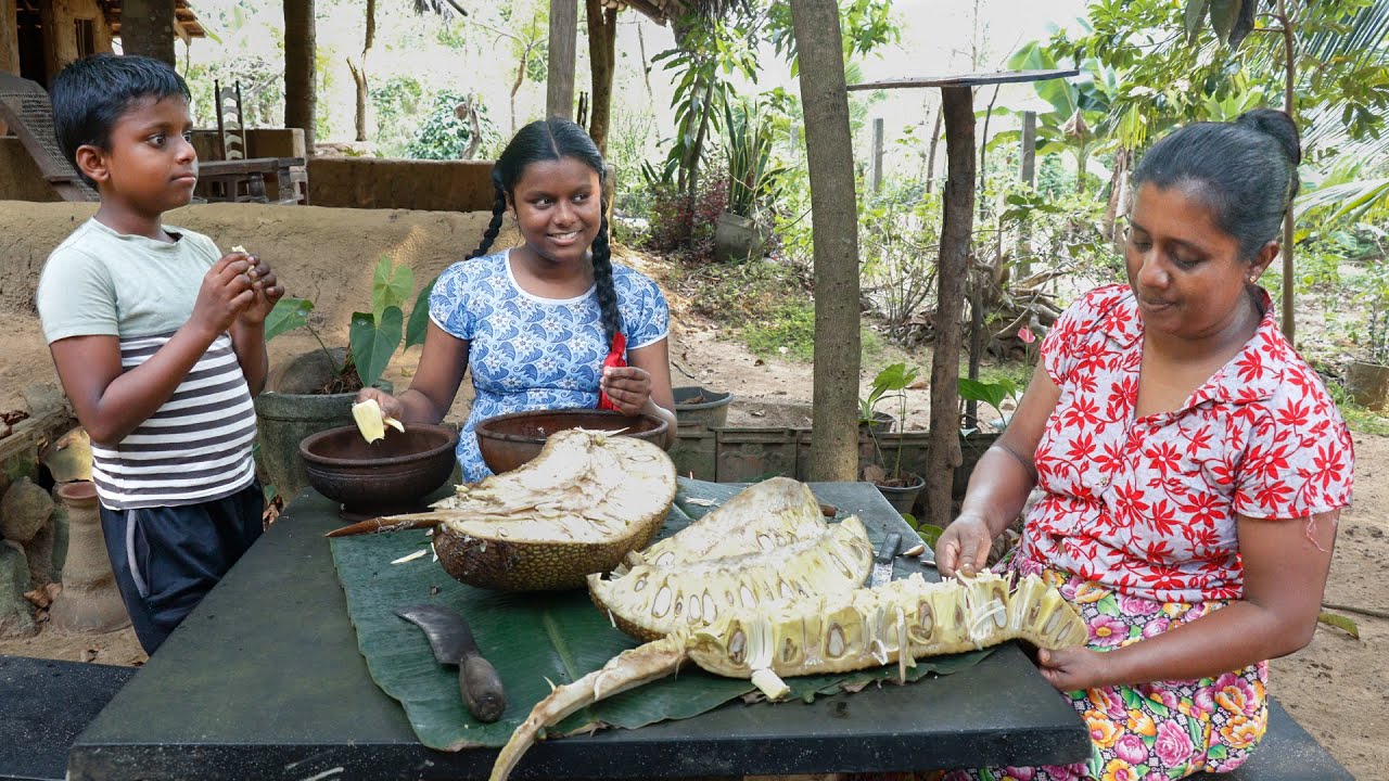 ripe jackfruit tempura . This is how I make food from ripe jackfruit. village kitchen recipe