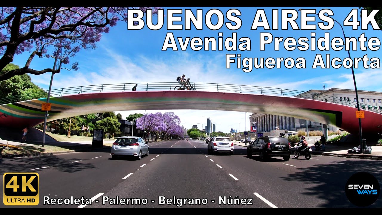 [4K] BUENOS AIRES - AVENIDA FIGUEROA ALCORTA (Recoleta/Palermo/Belgrano/Núñez)