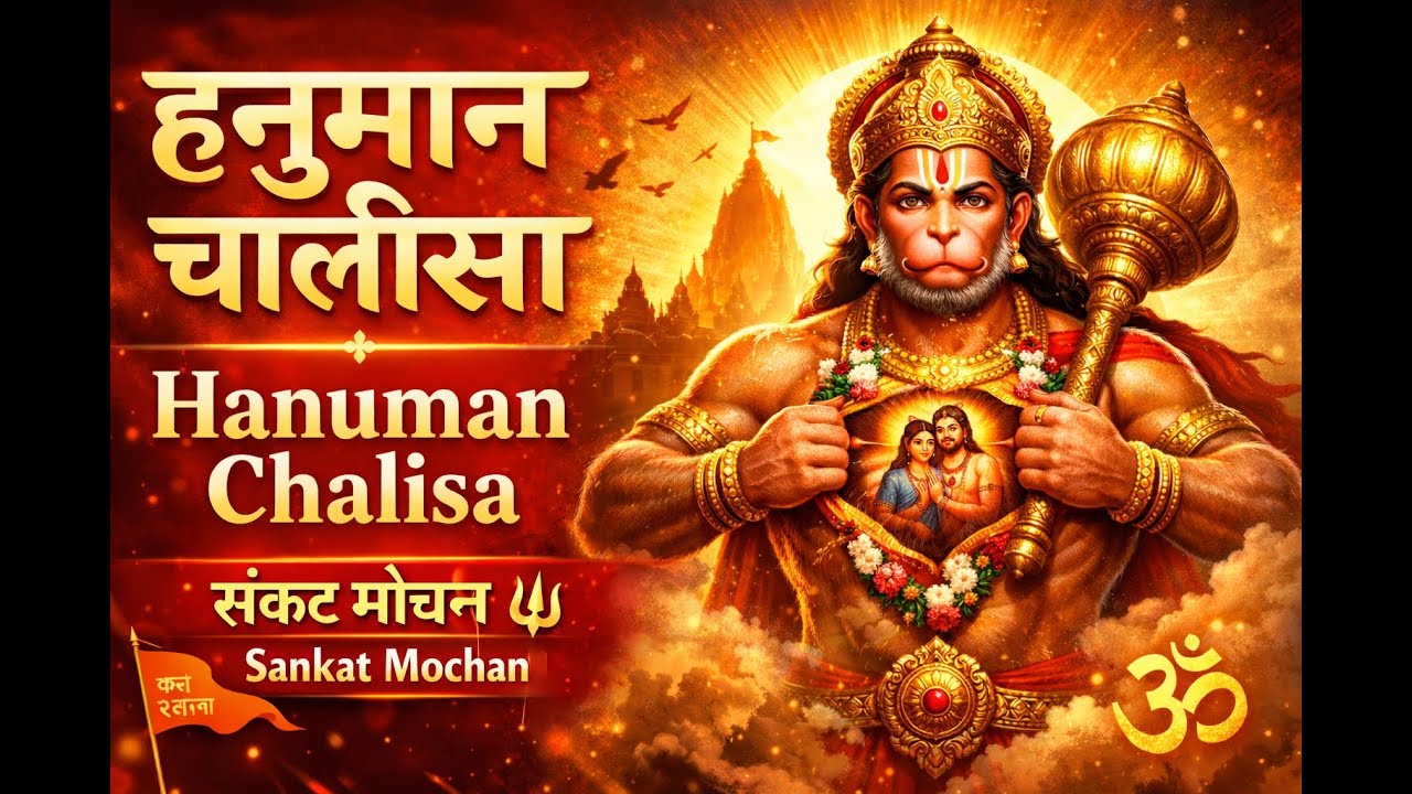 हनुमान चालीसा पाठ | Hanuman Chalisa with Lyrics | Jai Bajrang Bali #hanumanchalisa #hanumanji #viral