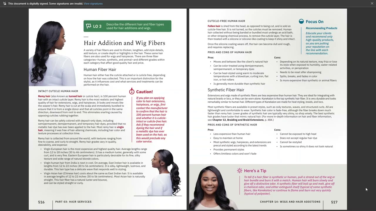 Milady Cosmetology Ch 14 Pages 512-521 Wigs & Hair Additions