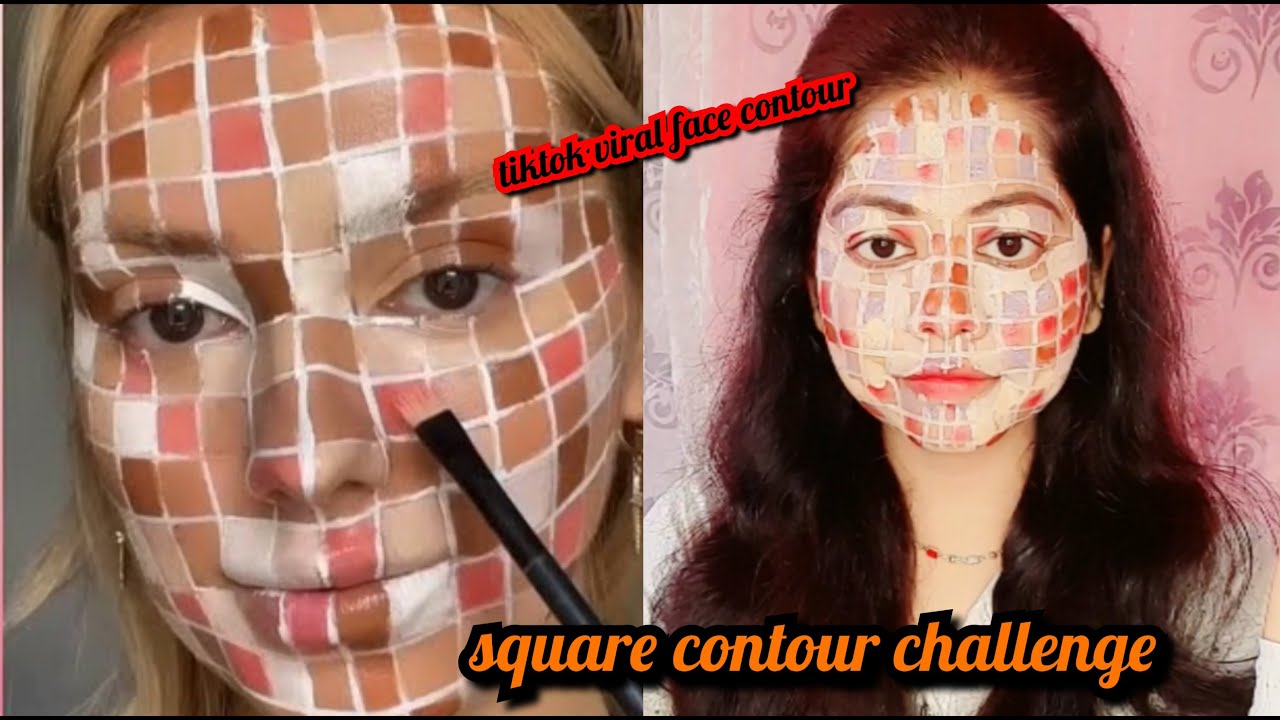 Tiktok viral The square contour challenge | viral square contour challenge | tiktok contour