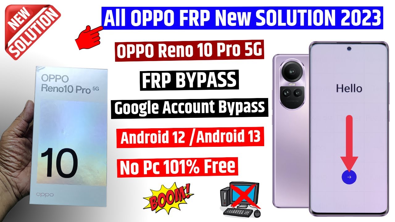 OPPO Reno 10 Pro 5g Frp unlock | All OPPO Mobile Android 12 / 13 Frp Bypass (without pc)