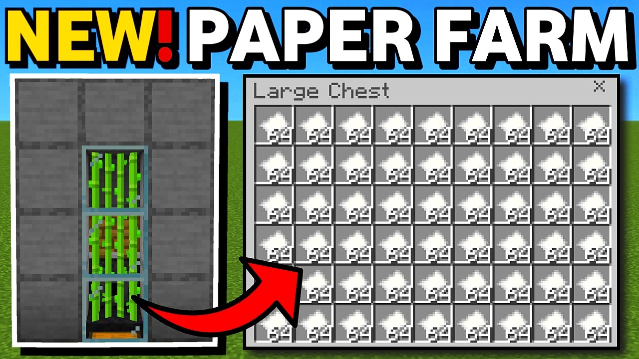 Minecraft Bedrock: NEW Paper Farm Tutorial 1.21!