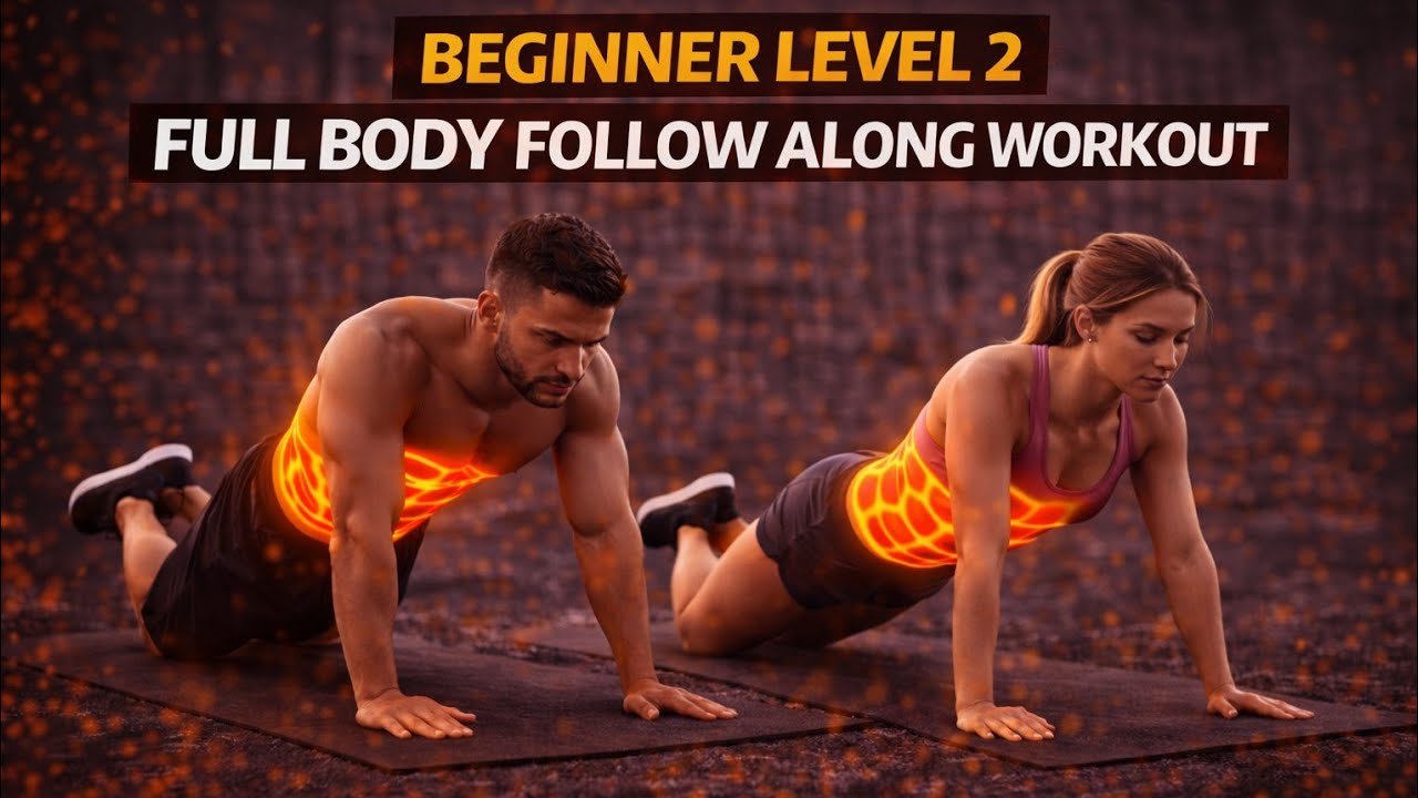 Full body beginner workout - Level 2 routine at home
