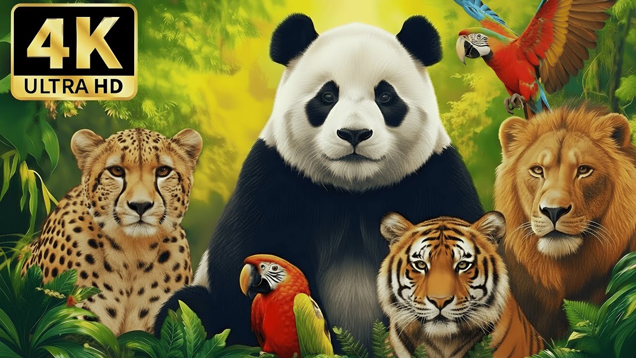 🌿 4K Animal Kingdom 🌍 Tranquil Wildlife Exploration with Calming Music..
