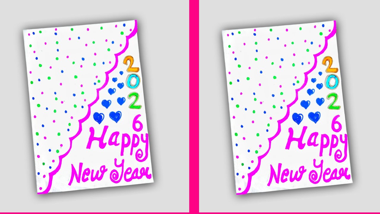 Easy & Beautiful White paper New year card making/ Handmade Happy New Year card new year card 2026
