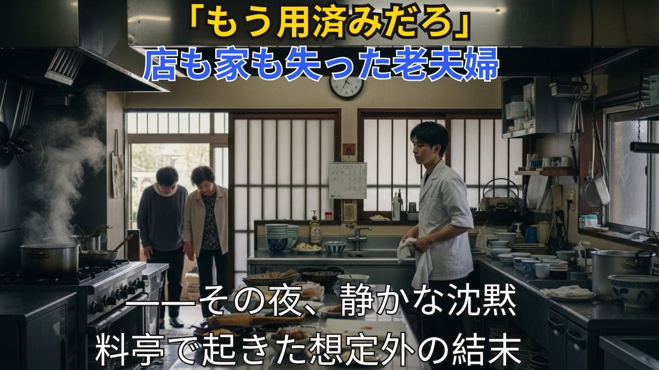 「何でもしますからどうか...」息子夫婦に店と家奪われた老夫婦が赤字料亭の面接に住み込みでバイトとして雇った結果【誰も予想しなかった】