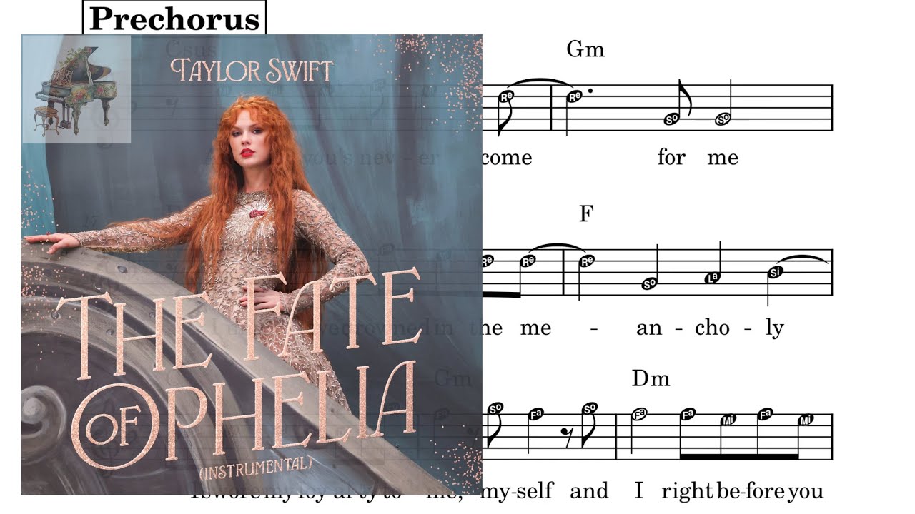 The Fate of Ophelia – | Animated Piano Sheet Music with Lyrics#TheFateOfOphelia#TaylorSwift
