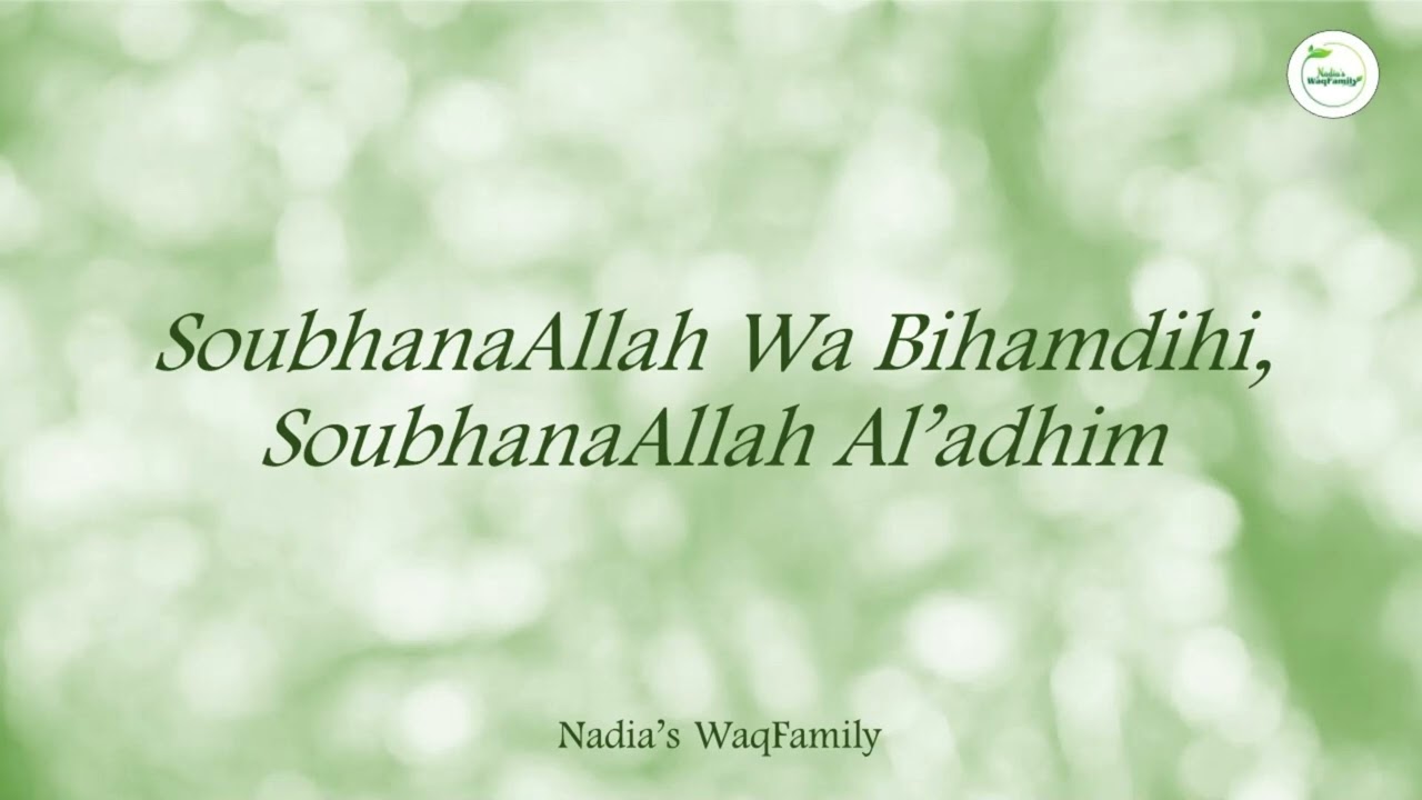 SoubhanaAllah Wa Bihamdihi, SoubhanaAllah Al'adhim - Explication