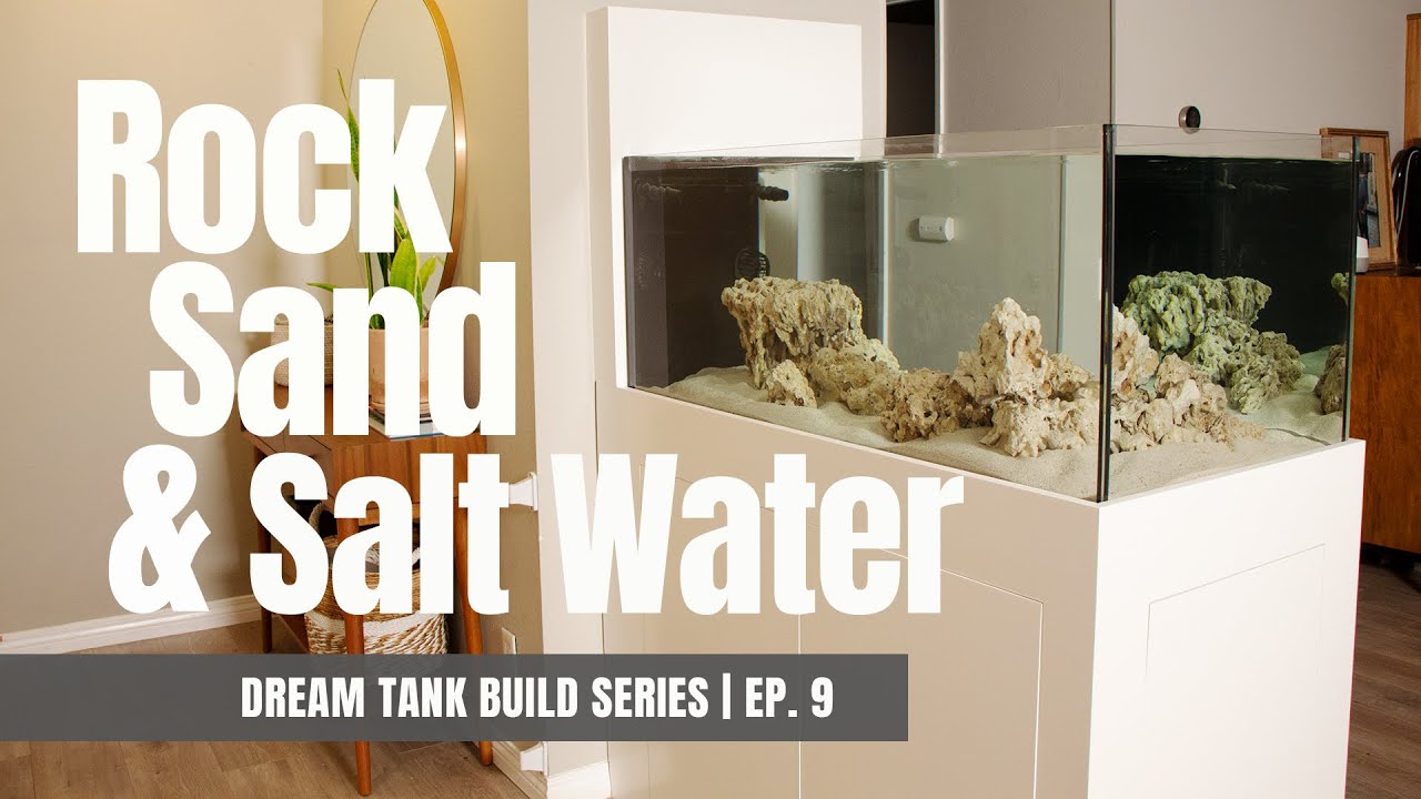 Dream Reef Tank Build Series | Ep. 9 | It's Alive!  Rock, Sand & Salt Water + Aquascape 2.0