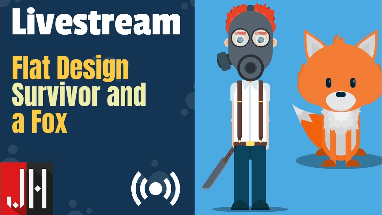 Survivor and Fox Characters - Vector Art Livestream